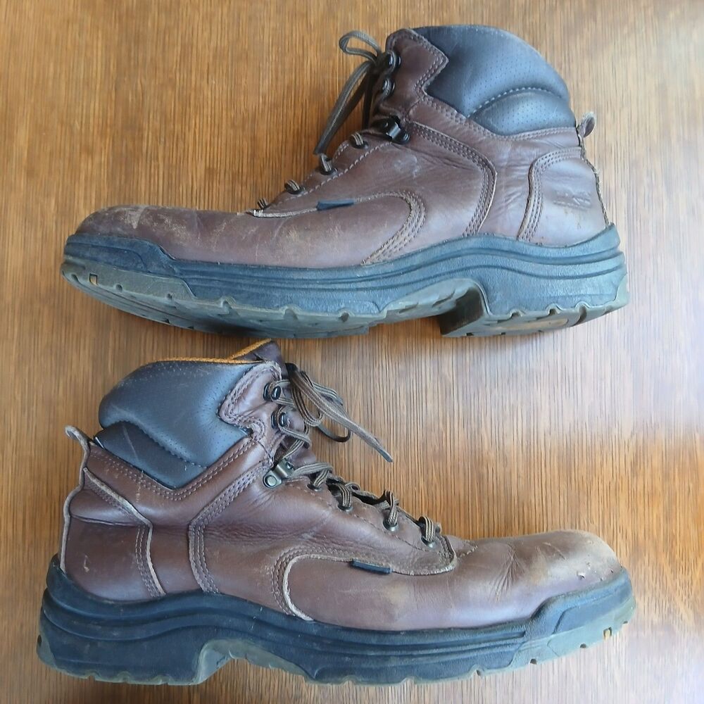 Timberland PRO Men's Size 15M Leather Work Boots Brown Slip Oil Resistant Gorp